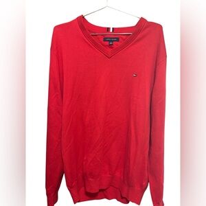 Tommy‎ Hilfiger men’s size XL V Neck red sweater